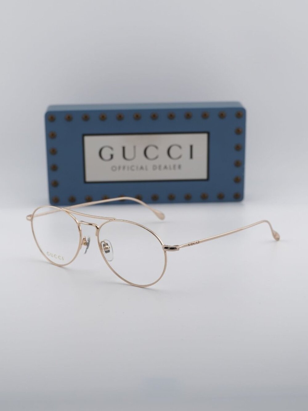 Gucci GG1187O 001 Aviator Eyeglasses 53mm - Gold